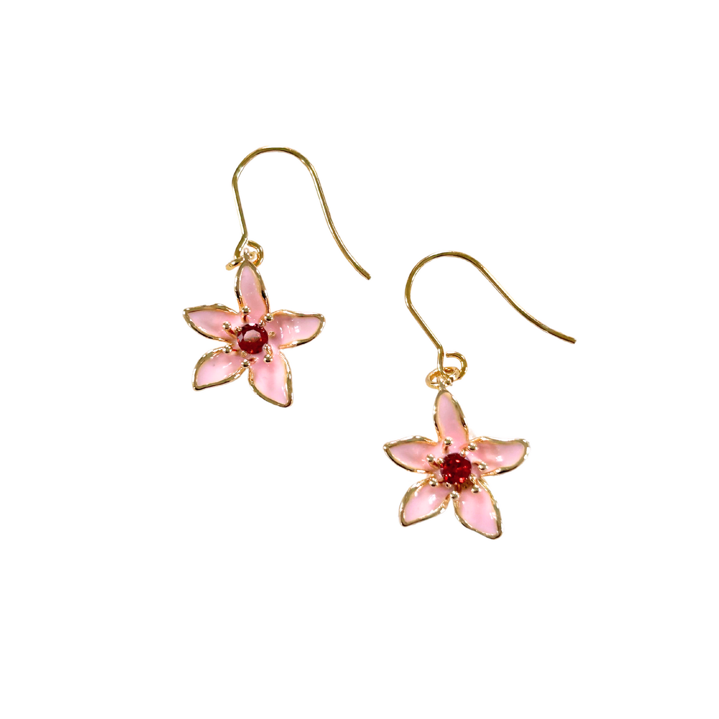 Pink Flower Earrings