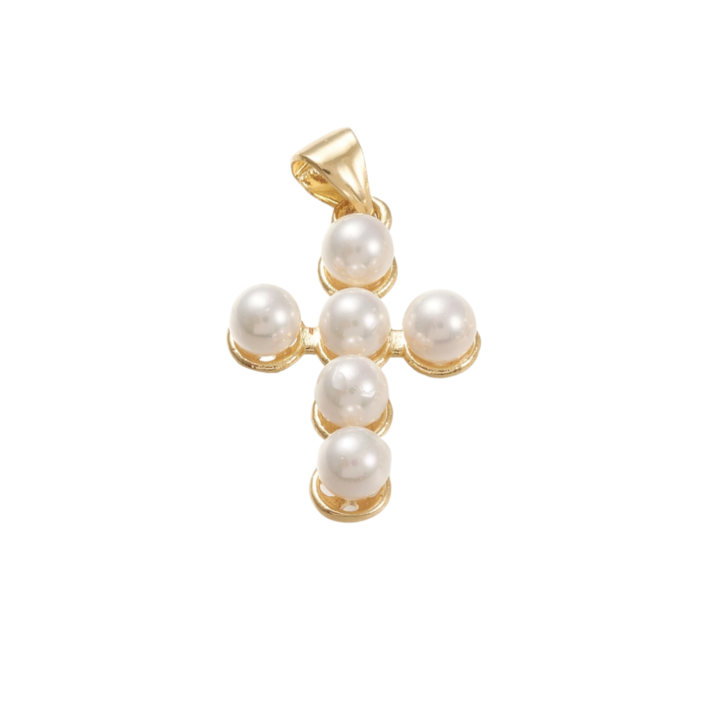 Pearl Cross Charm