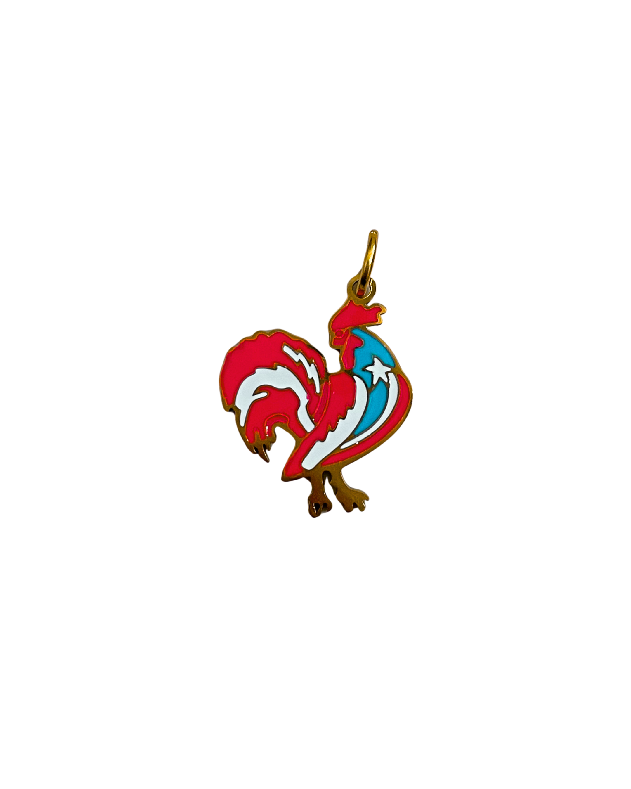 Gallo Bandera Puerto Rico Charm