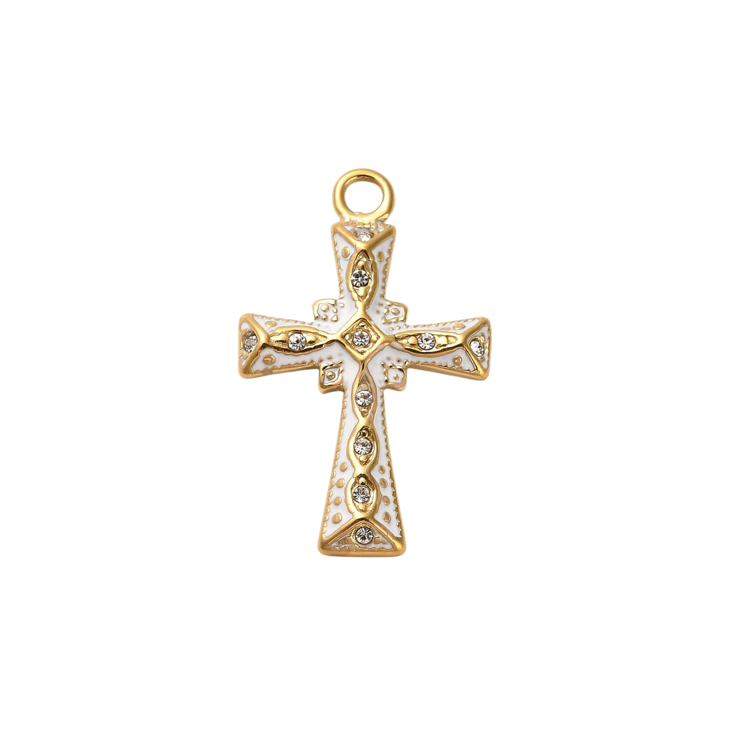 White Cross Charm