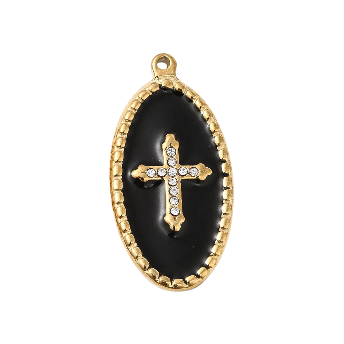 Black Cross Charm