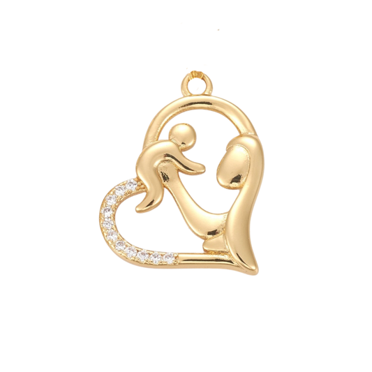 Mom & Baby Heart Charm